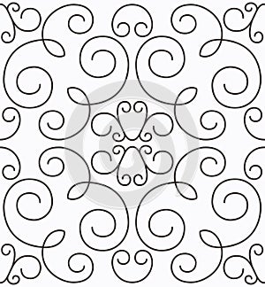 Vector swirly symmetric seamless pattern photo