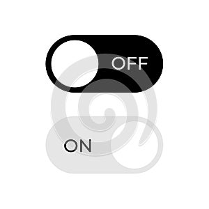 Vector switch button with on and off. Vector illustration. Designed for web and mobile apps