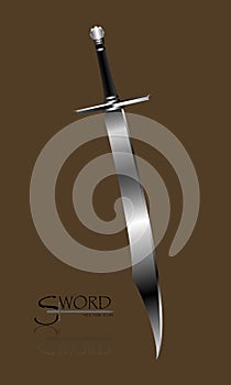 Vector of Sword isolated, Military sword ancient weapon design.