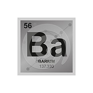 Vector symbol of barium on the background from connected molecules