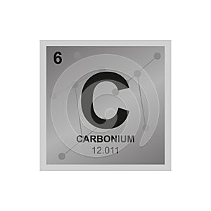 Vector symbol of Carbon on the background from connected molecules