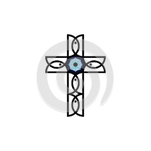 Vector Symbol of the Cross, Evil Eye and Ichthys Fish.