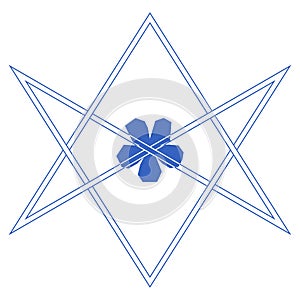 Vector symbol for esoteric community: The unicursal hexagram or six-pointed star drawn unicursally. photo