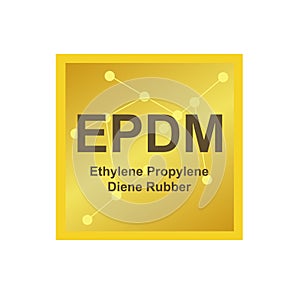 Vector symbol of ethylene propylene diene rubber EPDM polymer on the background from connected macromolecules.