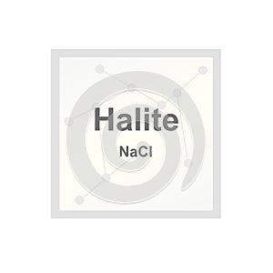 Vector symbol of Halite mineral Nacl - type of salt from the Mohs scale of mineral hardness