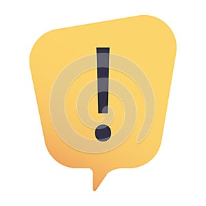 Vector symbol icon of attention, important and warning. Exclamation mark speech bubble