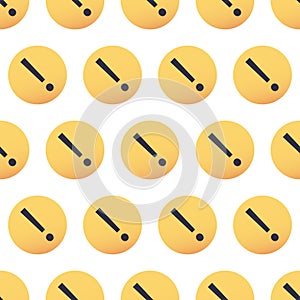 Vector symbol icon of attention, important and warning seamless pattern. Exclamation mark in the shape of a circle