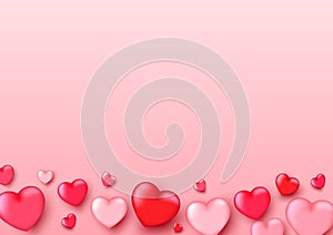 Vector symbol of love in the form of hearts, valentine day