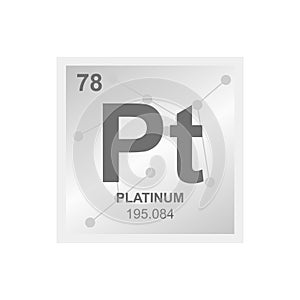 Vector symbol of platinum on the background from connected molecules
