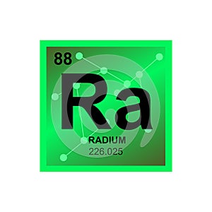 Vector symbol of radium on the background from connected molecules