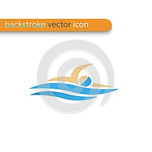 Vector symbol of a swimmer. Swimming pool icon.