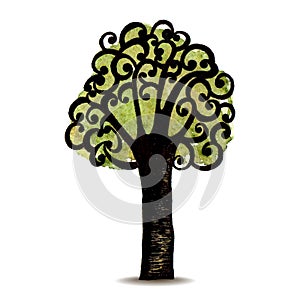 Vector Symbol tree on isolated background