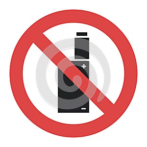 Vector symbol - vaping forbidden, smoking electronic