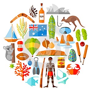 Vector Australian icons and symbols.