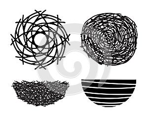 Vector symbols of bird nests