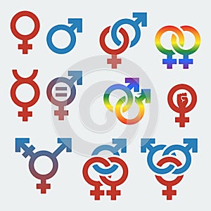 Vector symbols of sexual orientation and gender