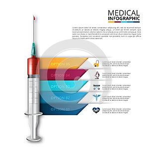 Vector syringe infographic. photo