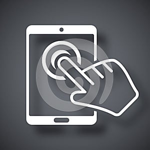 Vector tablet touch screen icon