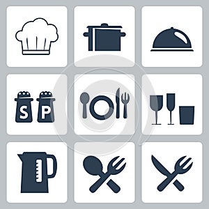 Vector tableware icons set