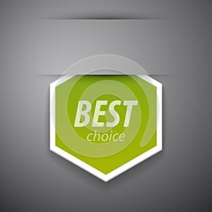 Vector tag on grey background.