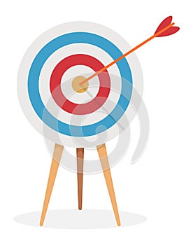 vector target with arrow, on a tripod