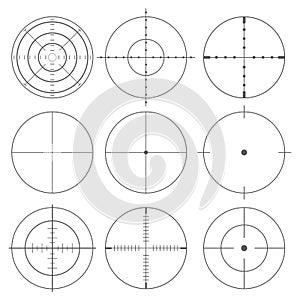 Vector target icon, Crosshair set