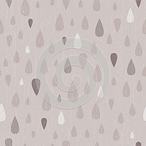 Vector Taupe Distressed Teardrop Raindrop Seamless Pattern Background