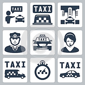 Vector taxi icons set