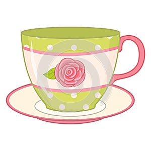 Vector Tea Cup with Saucer