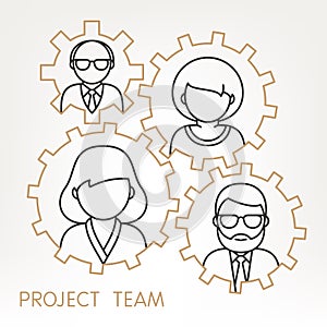 Vector Teamwork Gears Concept.