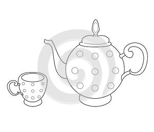 Vector teapot and cup