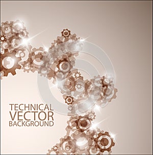 Vector technical background made from cogwheels