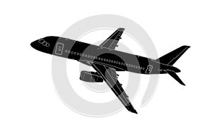 Vector technical draw of modern russian airliner