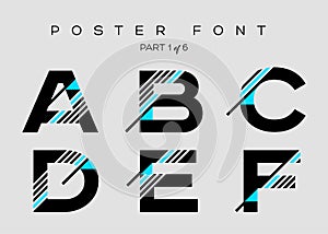 Vector Techno Font with Digital Glitch Text Effect.