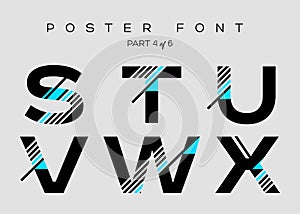 Vector Techno Font with Digital Glitch Text Effect. photo