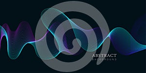 Vector technology abstract background with dynamic amorphous vector flowing gradient particle water curve waves and modern lines.