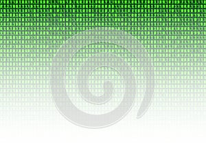 Vector Technology Background, 3D Effect, Green Binary Code Data Gradient Wallpaper.
