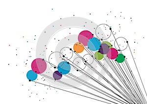 Vector technology concept. Connected Lines and dots. Network sign