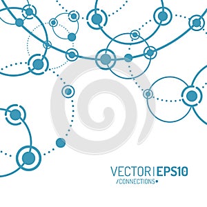 Vector technology concept. Connected Lines and dots. Network sign illustration