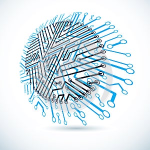 Vector technology cpu design with circular microprocessor scheme. Computer board, digital element