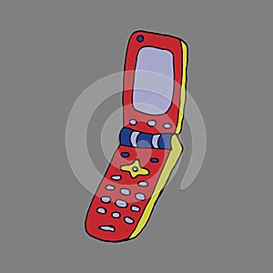 Vector telephone. Evolution of the phone. Isolated.