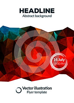 Vector Template with abstract low polygon background for Poster Brochure Flyer design Layout