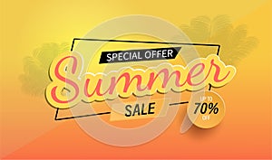 Vector template background and Special offer summer Sale banner