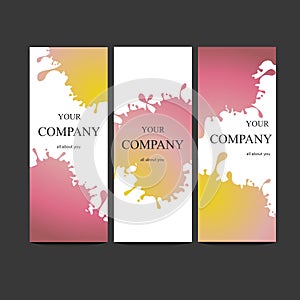 Vector template banners with watercolor paint abstract background