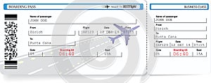 Vector template of boarding pass tickets