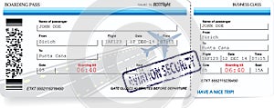 Vector template of boarding pass tickets