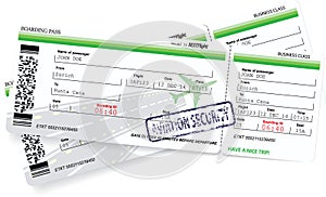 Vector template of boarding pass tickets