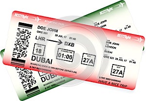 Vector template of boarding pass tickets.