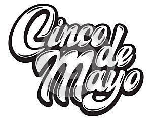 Vector template with calligraphic lettering for celebration Cinco de Mayo
