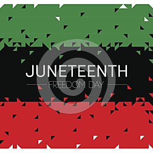 Vector. Template card with Juneteenth Freedom Day flag